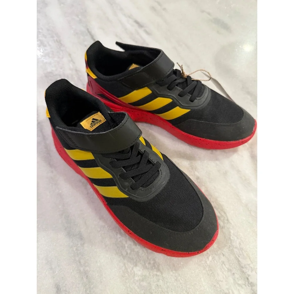 Adidas Kids‎ Disney Mickey Mouse Black Red Yellow Strap Sneakers Shoes